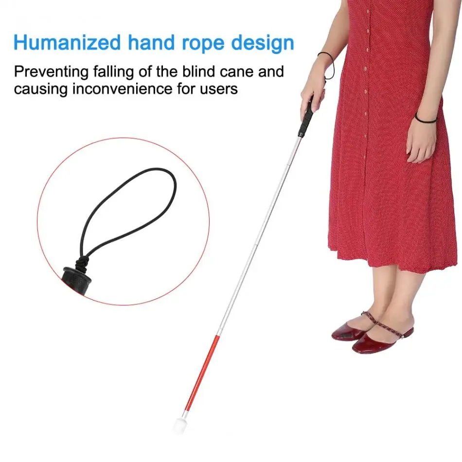 عصا المشي المحمولة عكاز بصري عصا المشي عصا الألومنيوم سهلة الطي Crutch Aliexpress