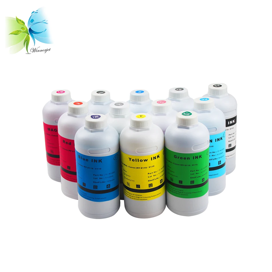 Winnerjet 1000ML per bottle WINNERJET 12 colors dye ink for Canon iPF 8100 9100 8110 9110 printer high quality ink
Winnerjet 1000ML per bottle WINNERJET 12 colors dye ink for Canon iPF 8100 9100 8110 9110 printer high quality ink