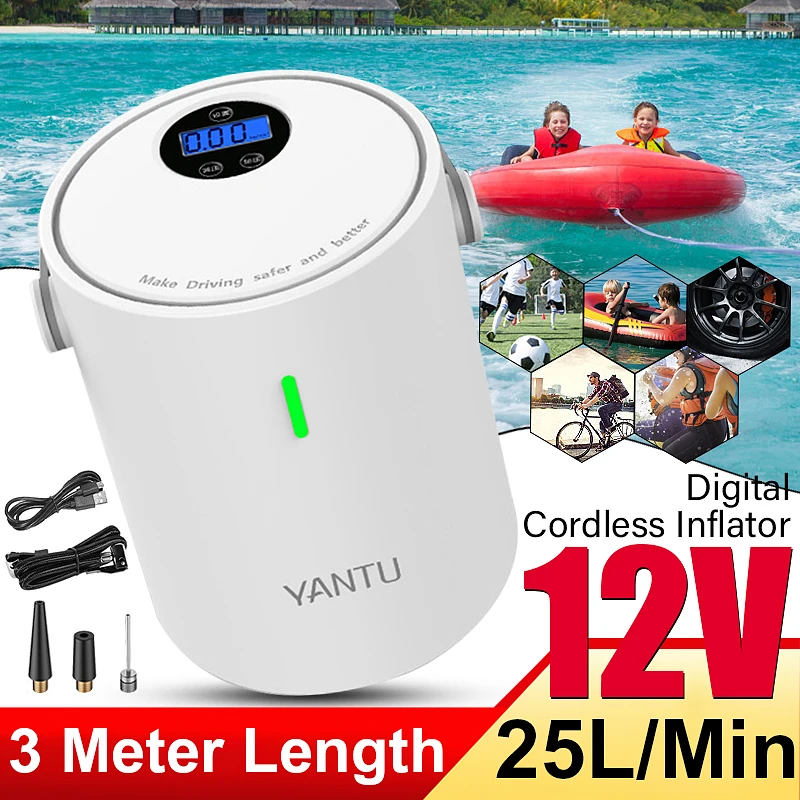 Mini Digital Tire Inflator 12V DC 150PSI Portable Air Compressor Electric Pump for Auto Motorcycles Bicycles Swimming Rings
Mini Digital Tire Inflator 12V DC 150PSI Portable Air Compressor Electric Pump for Auto Motorcycles Bicycles Swimming Rings