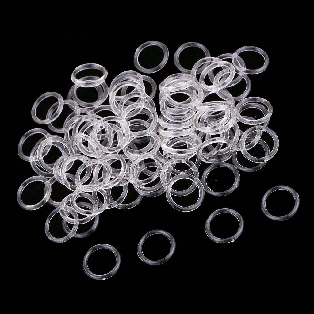 100pcs Clear Nylon Bra Strap Adjuster Slider O Ring Lingerie Sewing Crafts