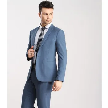 Blue Men Suits For Wedding Peaked Lapel Grooms Tuxedos Two Piece Mens Suits Slim Fit Groomsmen Suit (Jacket+Pants)
Blue Men Suits For Wedding Peaked Lapel Grooms Tuxedos Two Piece Mens Suits Slim Fit Groomsmen Suit (Jacket+Pants)