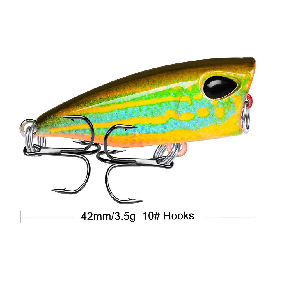 Mini Popper Fishing Lure 42mm 3.5g 3D Eyes Crankbait Wobblers 10# Hook Topwater artificial hard bait for Bass BP027
Mini Popper Fishing Lure 42mm 3.5g 3D Eyes Crankbait Wobblers 10# Hook Topwater artificial hard bait for Bass BP027