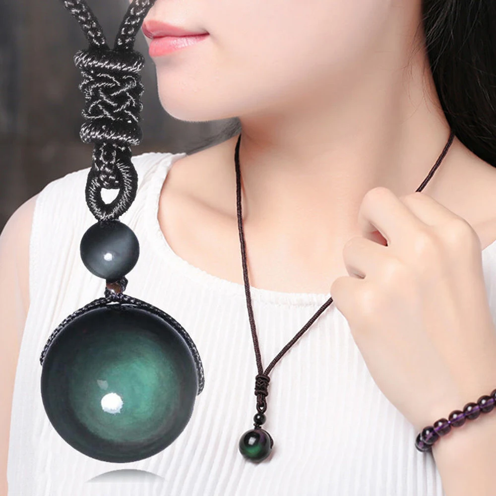 Fashion Women Men Black Obsidian Stone Lucky Pendant Weaving Rope Necklace Retro Lover Necklaces Jewelry
Fashion Women Men Black Obsidian Stone Lucky Pendant Weaving Rope Necklace Retro Lover Necklaces Jewelry