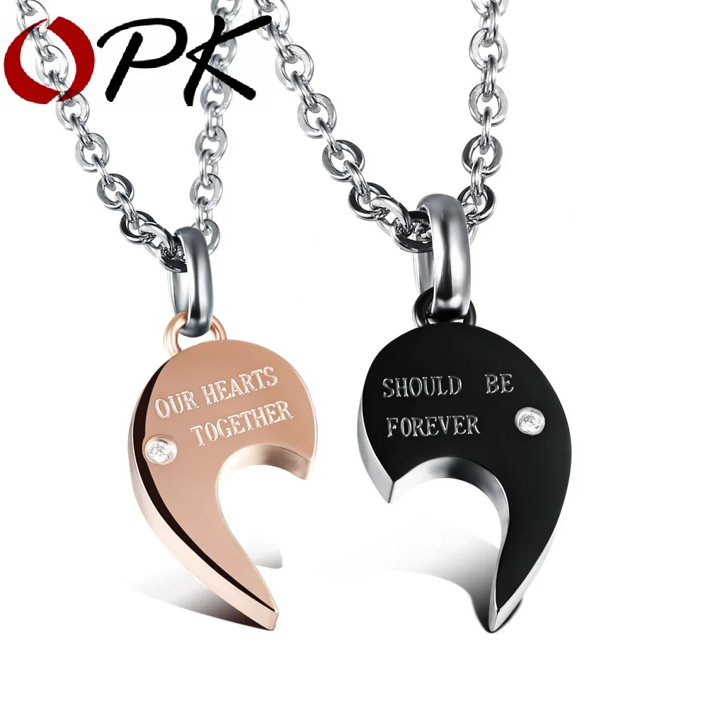 OPK Half Heart Puzzle Lovers Pendant Necklaces Romantic Black/Gold Color Cubic Zirconia Women Men Jewelry 1 Piece PriceGX998
OPK Half Heart Puzzle Lovers Pendant Necklaces Romantic Black/Gold Color Cubic Zirconia Women Men Jewelry 1 Piece PriceGX998