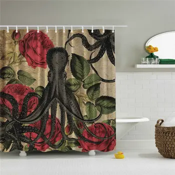 Rose Black Octopus Shower Curtain-Polyester Waterproof Shower Curtain 12 Hooks Included,Bathroom Accessories,72" x 72"
Rose Black Octopus Shower Curtain-Polyester Waterproof Shower Curtain 12 Hooks Included,Bathroom Accessories,72" x 72"