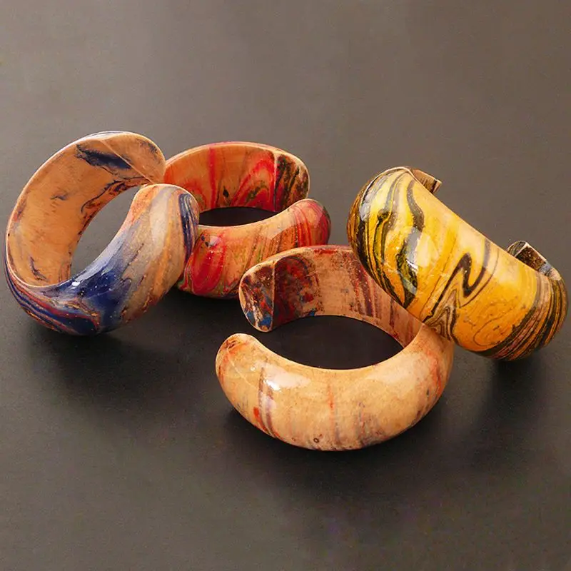 Natural Wood Floral Bangle Stripe Wooden Jewelry Bracelet Handmade Charms Crafts Ethnic Women Girls Thailand Style
Natural Wood Floral Bangle Stripe Wooden Jewelry Bracelet Handmade Charms Crafts Ethnic Women Girls Thailand Style