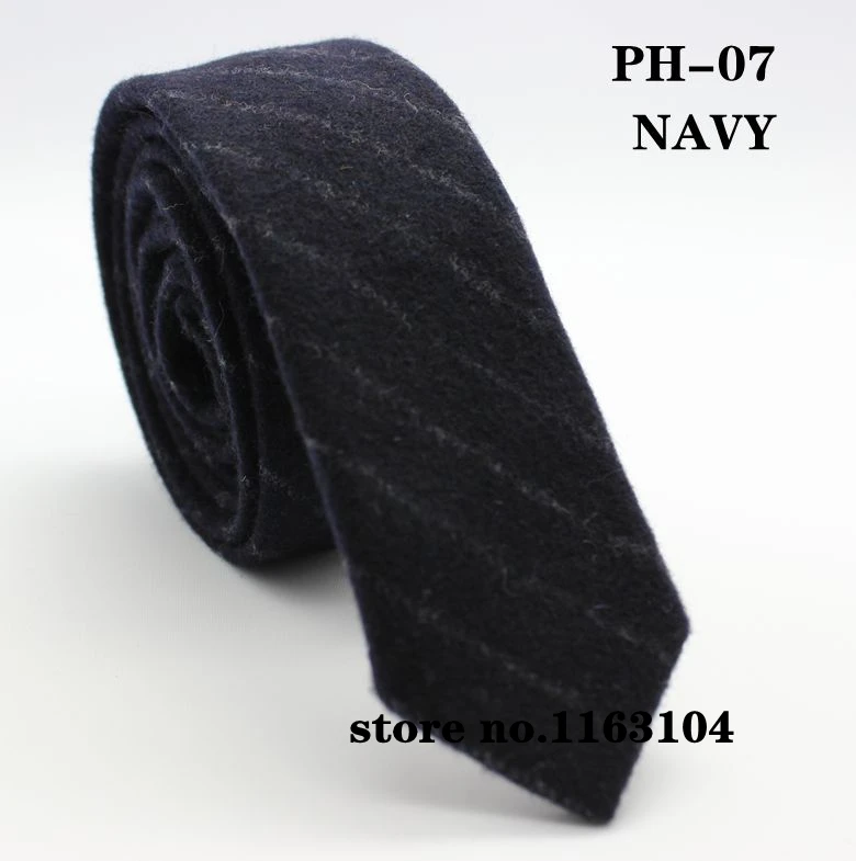 Image SPECIAL DISCOUNT  men wool tie high quaity navy color 5cm skinny neck tie bowtie ph07