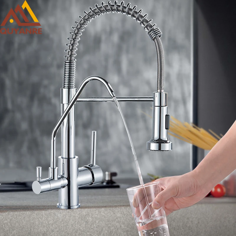 Quyanre Waterfilter Kitchen Spring Faucet Drinking Water Kitchen Faucet 360 Rotation 3-Ways Filter Kitchen Tap Pure Water Taps
Quyanre Waterfilter Kitchen Spring Faucet Drinking Water Kitchen Faucet 360 Rotation 3-Ways Filter Kitchen Tap Pure Water Taps
