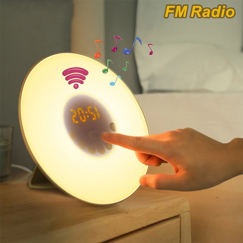 Bedroom Light Wake-up Digital Alarm Clock Simulate Natural Sound Sunrise And Sunset LED Wake-up Lamp Touch Control With FM Radio
Bedroom Light Wake-up Digital Alarm Clock Simulate Natural Sound Sunrise And Sunset LED Wake-up Lamp Touch Control With FM Radio
