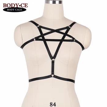 Pentagram Body Harness Belt Black Elastic Cage Bra Strappy Tops Bondage Lingerie Sexy Goth Fetish Exotic Club Party Dance Corset
Pentagram Body Harness Belt Black Elastic Cage Bra Strappy Tops Bondage Lingerie Sexy Goth Fetish Exotic Club Party Dance Corset