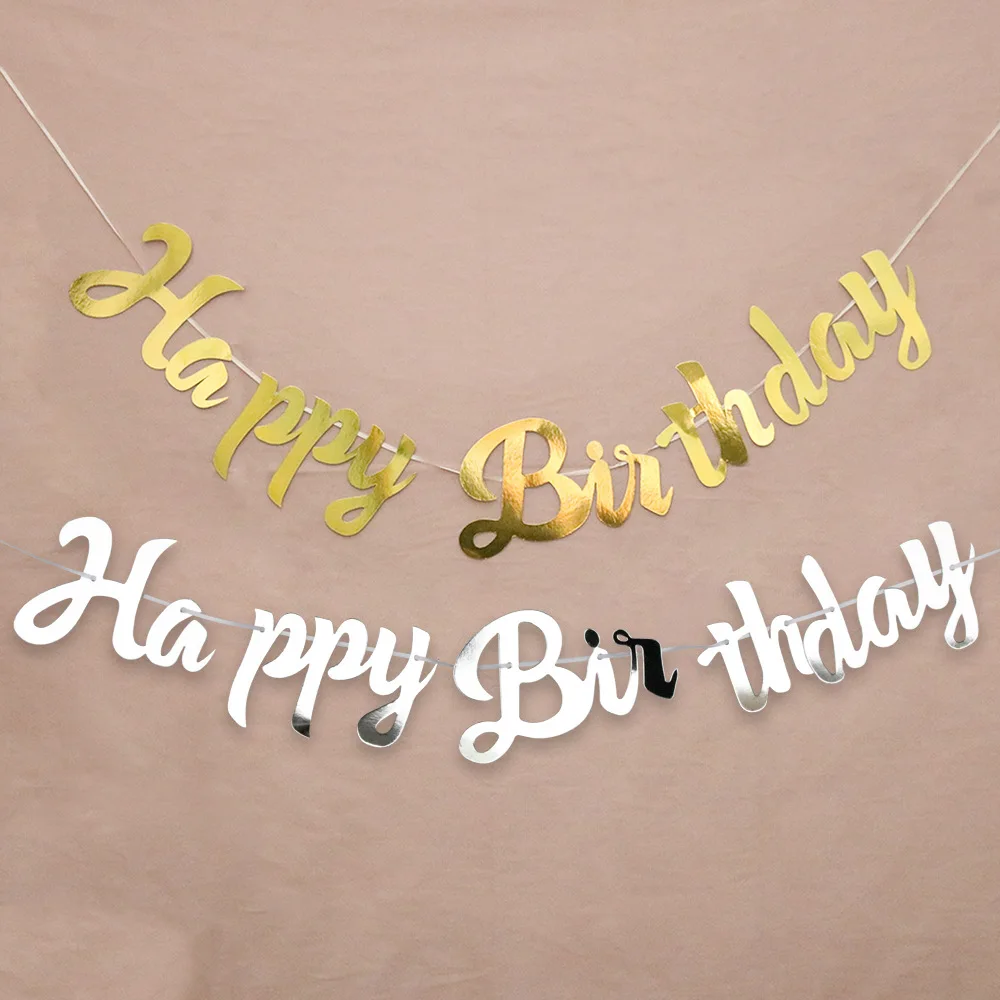 Birthday Banner happy birthday letter banner just married pull flag Gold Silver Color 2M first birthday boy party Decoration
Birthday Banner happy birthday letter banner just married pull flag Gold Silver Color 2M first birthday boy party Decoration