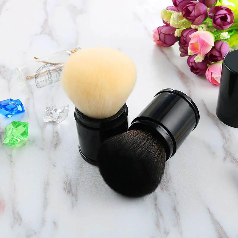 1pcs Black Retractable Makeup Brushes Big Powder Foundation Blusher Concealer Cream Kabuki Brush (9)