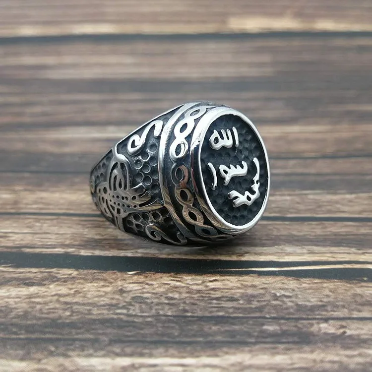 New Design Silver color Retro Allah ring of High Quality Statement Jewelry Rings for Middle East Arab Muslim Allah ring men ring
New Design Silver color Retro Allah ring of High Quality Statement Jewelry Rings for Middle East Arab Muslim Allah ring men ring