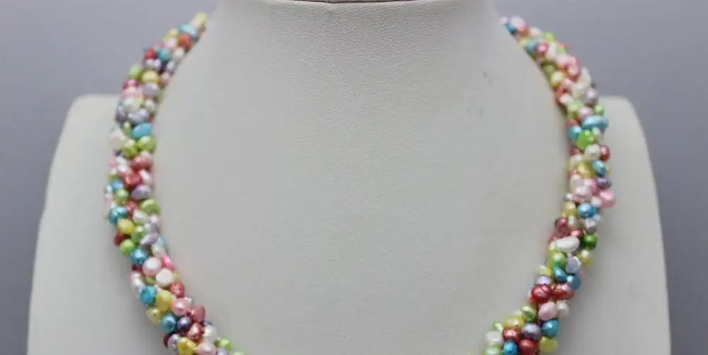 5 strands Multi-color 4mm freshwater pearl Necklace 18INCH "Handmade" Alloy a(5.18)
5 strands Multi-color 4mm freshwater pearl Necklace 18INCH "Handmade" Alloy a(5.18)