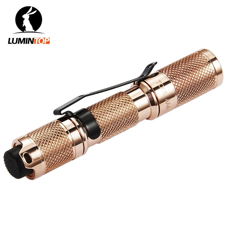 LUMINTOP Mini Flashlight Tool AAA 110 Copper Material Keychain EDC Cree XP-G2 LED Reversible Clip 
LUMINTOP Mini Flashlight Tool AAA 110 Copper Material Keychain EDC Cree XP-G2 LED Reversible Clip