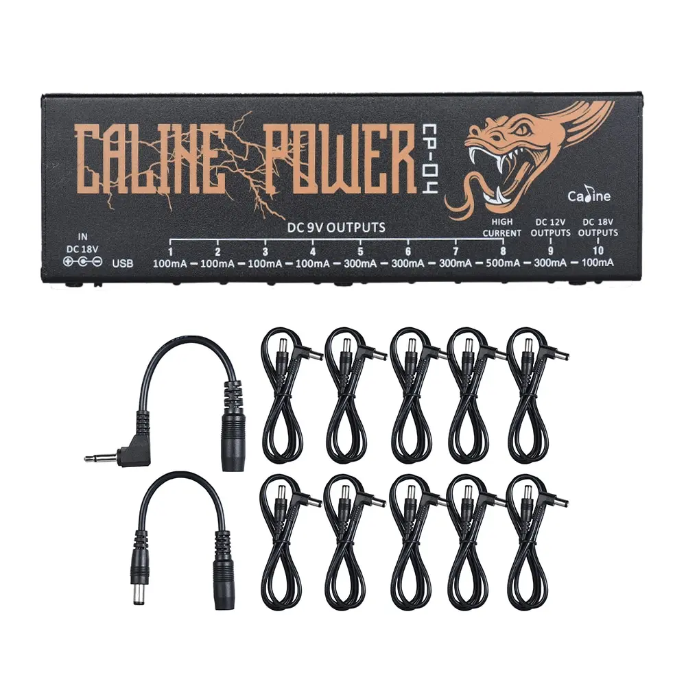 Caline CP-04 Compact Size Guitar Effect Power Supply Station Distributor 10 Isolated DC Outputs for 9V/ 12V/ 18V Guitar Effects
Caline CP-04 Compact Size Guitar Effect Power Supply Station Distributor 10 Isolated DC Outputs for 9V/ 12V/ 18V Guitar Effects