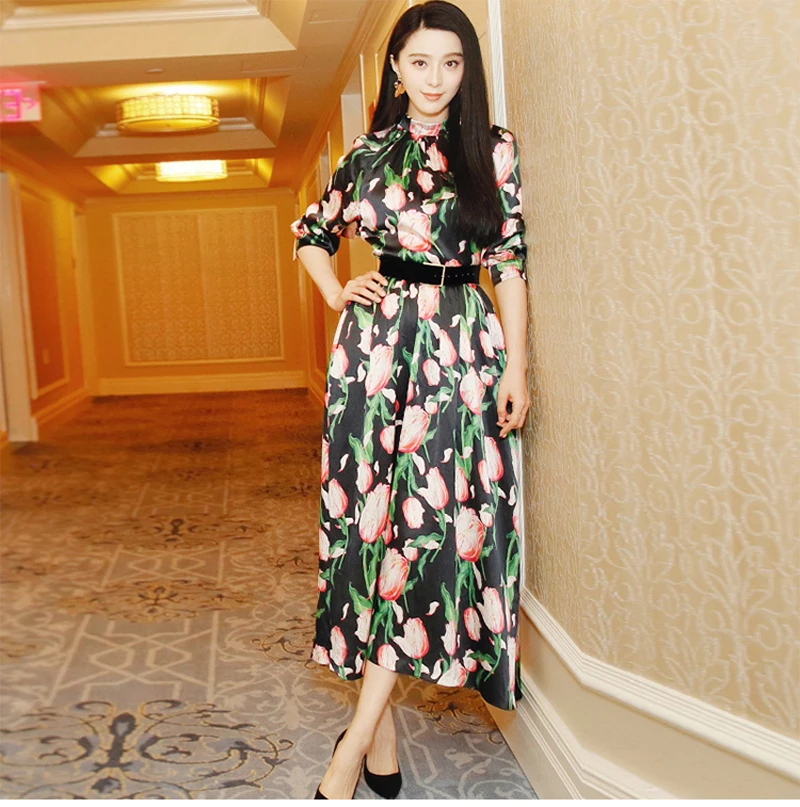 S-4XL High Quality 2018 Summer New Runway Show Flower Print Collar Collar Slim Was Thin Holiday Casual Women Dress Free Shipping
S-4XL High Quality 2018 Summer New Runway Show Flower Print Collar Collar Slim Was Thin Holiday Casual Women Dress Free Shipping