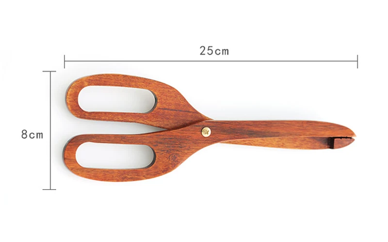 Premium Wooden Tong, Creative Scissor Type Cake Bread Server, Dessert Tong Fruit Salad Clip Wooden Kitchen Utensils Fancy Household Gift  (7)