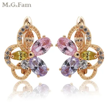MxGxFam Multicolor / Clear Zircon Flower Earrings Hoop For Women yellow Gold color 2018 New
MxGxFam Multicolor / Clear Zircon Flower Earrings Hoop For Women yellow Gold color 2018 New