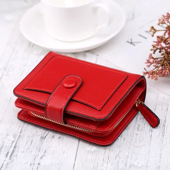 Multi-function PU Leather Women Short Wallets Hasp Zipper Card Holder Lady Mini Coin Purses Female Solid Buckle Folded Wallets 
Multi-function PU Leather Women Short Wallets Hasp Zipper Card Holder Lady Mini Coin Purses Female Solid Buckle Folded Wallets