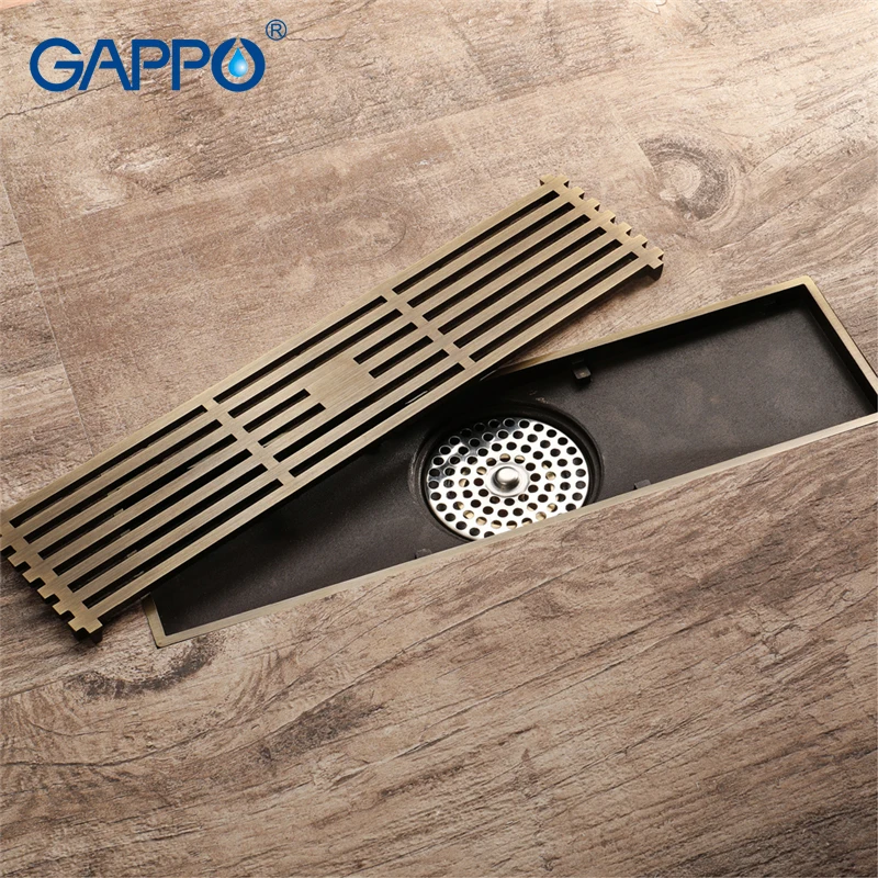 

GAPPO Drains recgangle linear waste drainer anti-odor bathroom floor drain cover stopper bathroom shower drain strainer