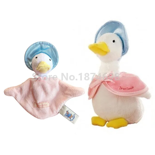 

Cute Peter Rabbit Jemima Puddle Duck With Blankie Set Baby Snuggle Security Blanket Plush Toy Newborn Reassure Towel for Kids