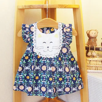 Baby Dress Girls Summer Newborn Dress Flowers Print Cat Embroidery Infant Party Dresses For Girls Infant Clothing 0-2T 2 Color
Baby Dress Girls Summer Newborn Dress Flowers Print Cat Embroidery Infant Party Dresses For Girls Infant Clothing 0-2T 2 Color
