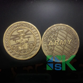 100pcs/Lot Apache Helicopter AH-64 Army Challenge Coin Ancient Gold Plating Coins
100pcs/Lot Apache Helicopter AH-64 Army Challenge Coin Ancient Gold Plating Coins