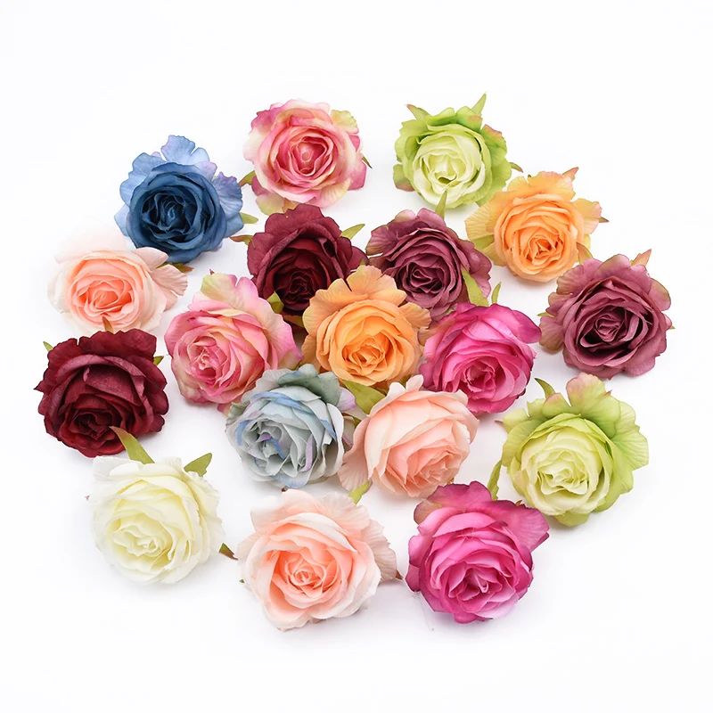 Description Picture 5 of item10pcs Artificial Plants Decorative Fake Flowers Wall DIY Wedding Bridal Accessories Clearance Silk Roses Home Decor Scrapbooking