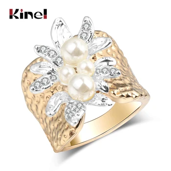 Kinel Hot 2017 Fashion Pearl Ring Gold Color Retro Unique Women's Rings Vintage Jewelry Luxury Christmas Gift
Kinel Hot 2017 Fashion Pearl Ring Gold Color Retro Unique Women's Rings Vintage Jewelry Luxury Christmas Gift