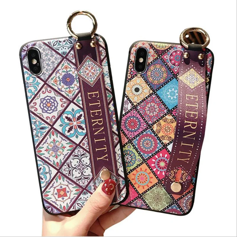Phone Case with Wrist Strap for iphone 7 8 6 6s plus X Xs max XR Soft TPU Vintage Flower Pattern Phone Holder Back Cover
Phone Case with Wrist Strap for iphone 7 8 6 6s plus X Xs max XR Soft TPU Vintage Flower Pattern Phone Holder Back Cover