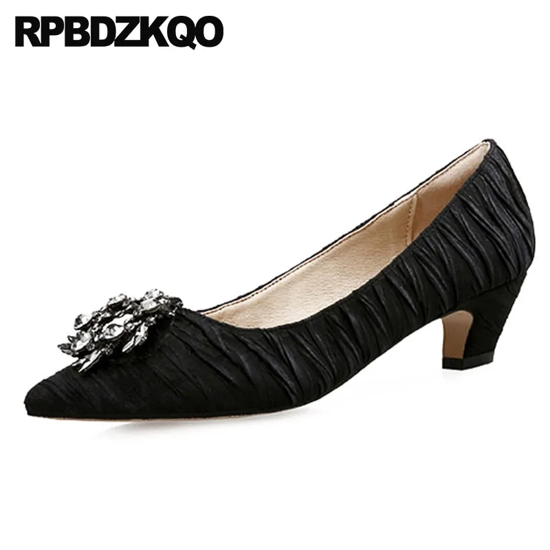 Female Low Heels Crystal Bridal Shoes Rhinestone Square Toe Gray Thick Satin Bride Chunky Size 4 34 2018 Diamond Evening Black 
Female Low Heels Crystal Bridal Shoes Rhinestone Square Toe Gray Thick Satin Bride Chunky Size 4 34 2018 Diamond Evening Black