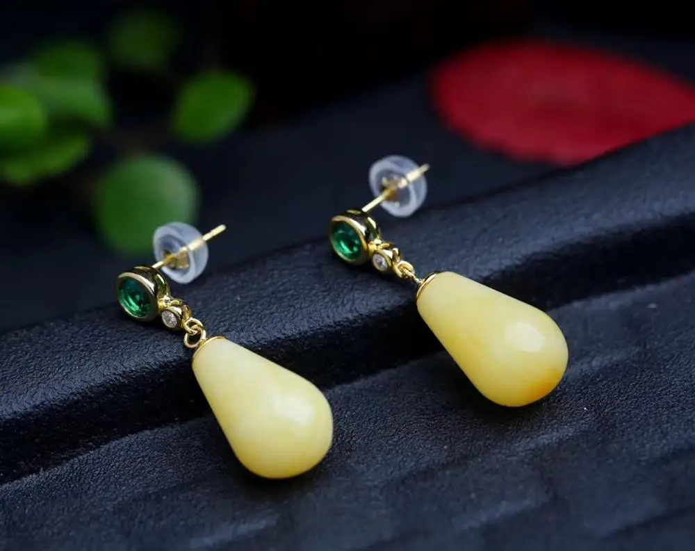 Natural Yellow Amber Drop Earrings For Women Lady Love Gift 16x9.5mm Beads 14K Gold Water Drop Stone Earrings Jewelry AAAAA
Natural Yellow Amber Drop Earrings For Women Lady Love Gift 16x9.5mm Beads 14K Gold Water Drop Stone Earrings Jewelry AAAAA