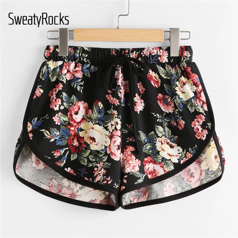 SweatyRocks Flower Print Stepped Hem Dolphin Shorts 2018 Multicolor Drawstring Waist Summer Woman Bottom Mid Waist Floral Shorts
SweatyRocks Flower Print Stepped Hem Dolphin Shorts 2018 Multicolor Drawstring Waist Summer Woman Bottom Mid Waist Floral Shorts