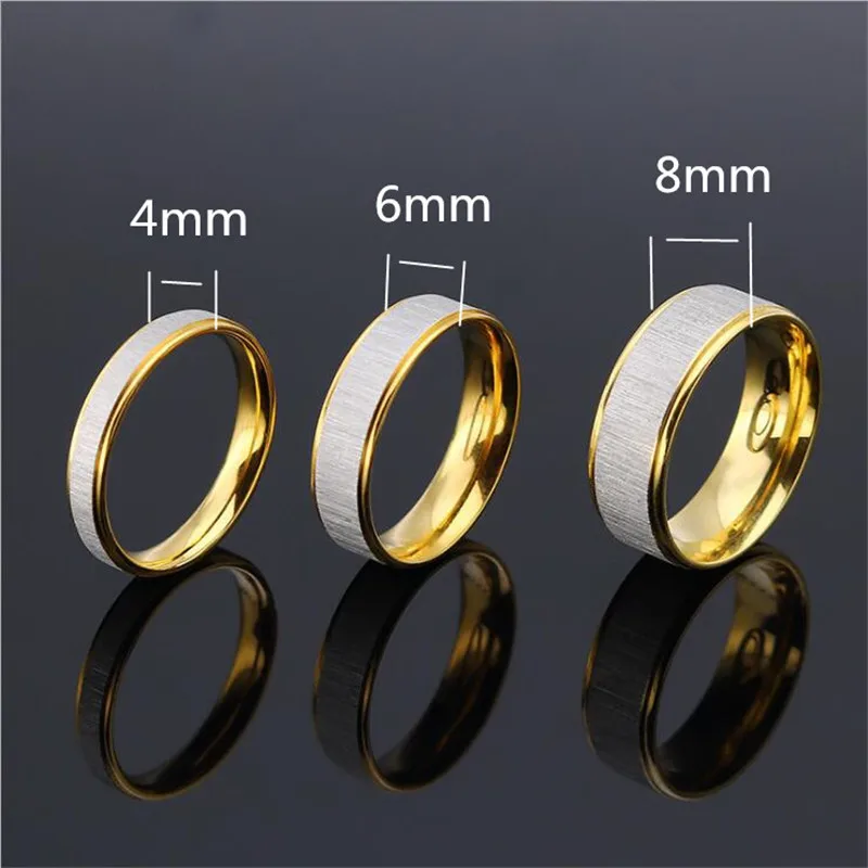 

R019 Titanium Women Men Rings Width 4mm/6mm/8mm 316L Stainless Steel IP Plating No Fade Good Quality Cheap Jewelry