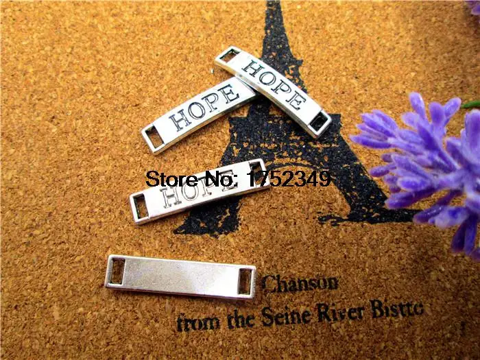 20pcs--Hope charms Antique Tibetan silver Rectangle Hope Charm pendants Tag Connector 6x28mm | Украшения и аксессуары