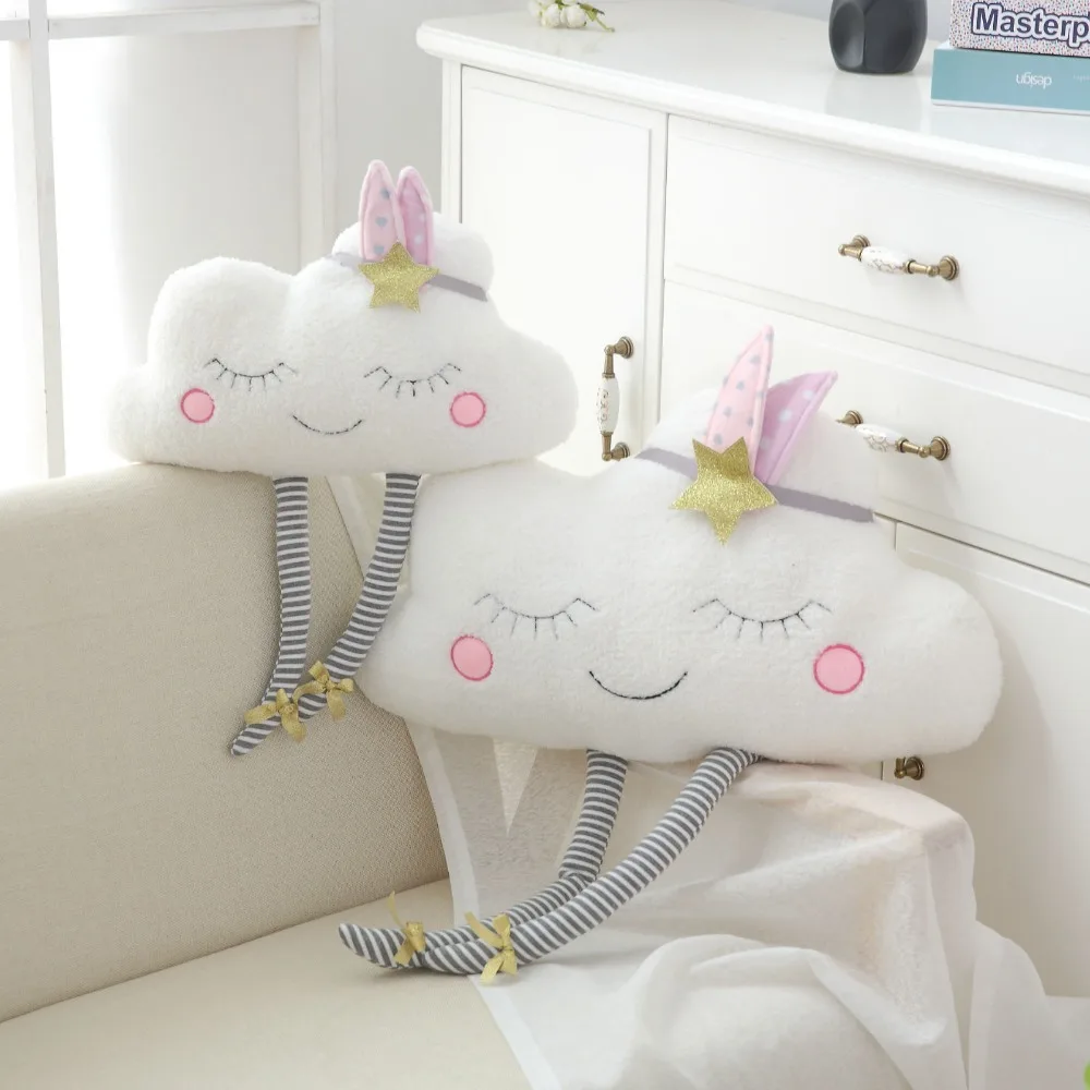 

New Arrival Ins Kawaii Cloud Plush Pillow Stuffed Cartoon Soft Cloud Toy Cushion Grils Home Decor Birthday Gift For Children