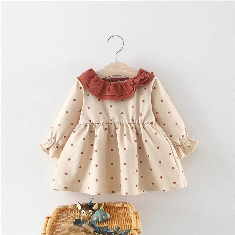 Spring Baby Girls Cotton Long Sleeve Polka Dot Print Princess Party Pleated Tutu Infant Kids Dress vestido infantil
Spring Baby Girls Cotton Long Sleeve Polka Dot Print Princess Party Pleated Tutu Infant Kids Dress vestido infantil