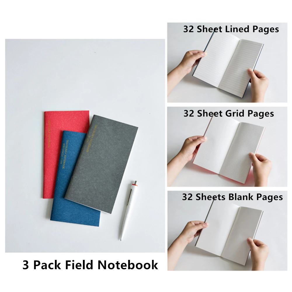 rainbow cover pvc lined grid blank inner pages field notebook_