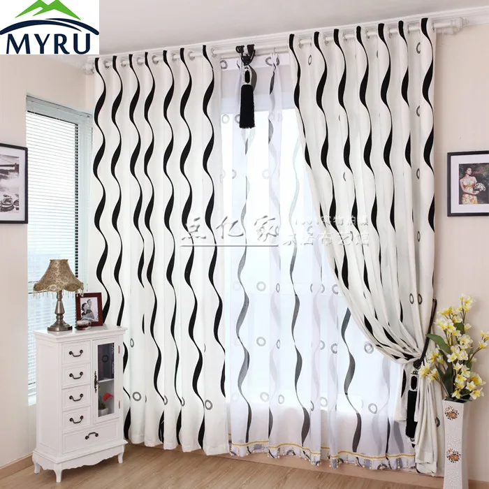 MYRU Contracted and contemporary black and beige stripes semi shade cloth curtain for bedroom and living room
MYRU Contracted and contemporary black and beige stripes semi shade cloth curtain for bedroom and living room