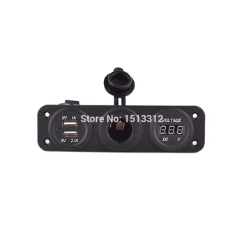 Car Charger Motorcycle Dual USB Adaptor + 12V/24V Cigarette Lighter Socket + Digital Voltmeter
Car Charger Motorcycle Dual USB Adaptor + 12V/24V Cigarette Lighter Socket + Digital Voltmeter