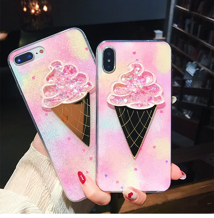 3D Dynamic Pink Ice Cream Phone Case for Iphone 6 Case 6 Plus Lovely Liquid Quicksand Phone Cover For IPhone 7 X Case 7 8 Plus
3D Dynamic Pink Ice Cream Phone Case for Iphone 6 Case 6 Plus Lovely Liquid Quicksand Phone Cover For IPhone 7 X Case 7 8 Plus