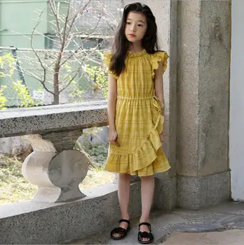 Teenage girls ruffles dress summer new shoulderless collar plaid elastic dress children clothes kids holiday princess dress w678
Teenage girls ruffles dress summer new shoulderless collar plaid elastic dress children clothes kids holiday princess dress w678