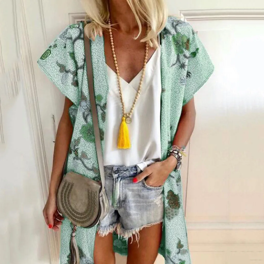 fashion Women beach Cardigan tops Loose floral Printed top chic ellesse vocation top yaz Kısa Kollu Üst
fashion Women beach Cardigan tops Loose floral Printed top chic ellesse vocation top yaz Kısa Kollu Üst