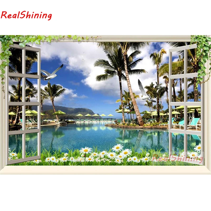 5D Diy Diamond Painting Cross Stitch full Square Diamond Embroidery Tropical landscape window picture for room Decor H1885
5D Diy Diamond Painting Cross Stitch full Square Diamond Embroidery Tropical landscape window picture for room Decor H1885