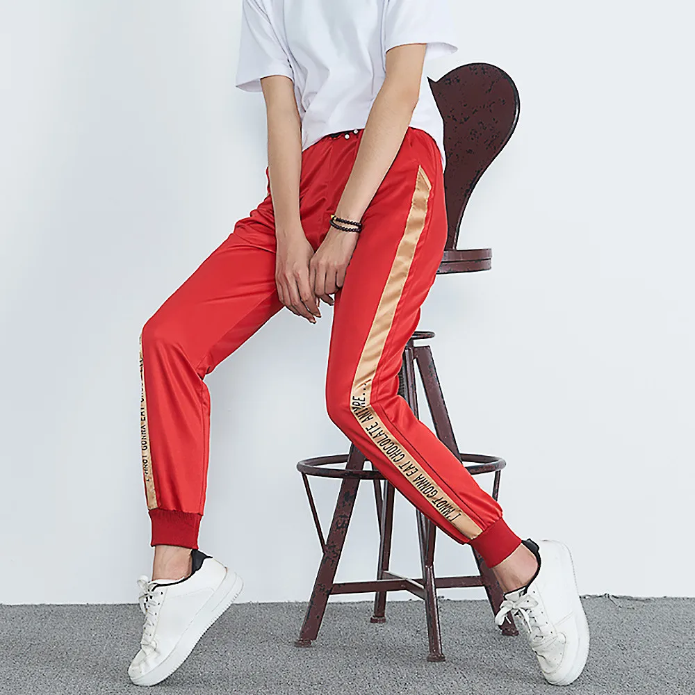 Sports jogging pants Women loose casual trousers casual elastic band pants plus size lace Ladies striped stitching running pants
Sports jogging pants Women loose casual trousers casual elastic band pants plus size lace Ladies striped stitching running pants