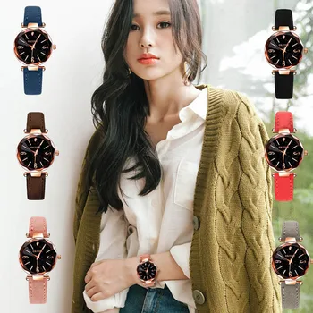Fashion Women Quartz Watches Starry Dial Masonry with Frosted PU Leather Band for Girl friend Gifts LL@17
Fashion Women Quartz Watches Starry Dial Masonry with Frosted PU Leather Band for Girl friend Gifts LL@17