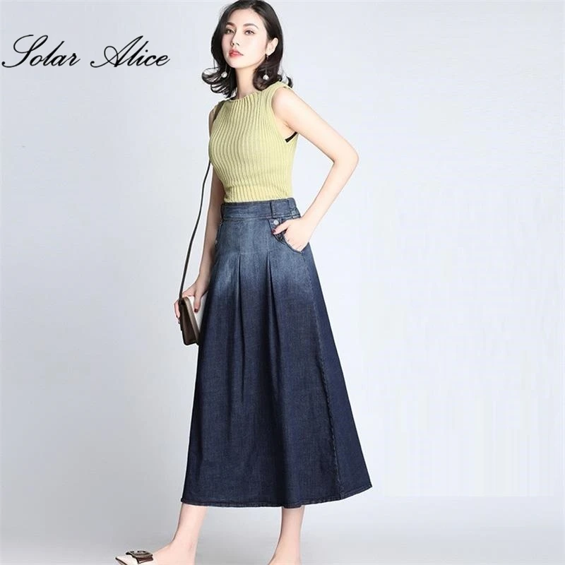 Free Shipping 2018 New Summer Spring Women's Gradient blue Denim A-line Mid Calf Sweet jeans Girls Long Skirt Plus Size 26-40
Free Shipping 2018 New Summer Spring Women's Gradient blue Denim A-line Mid Calf Sweet jeans Girls Long Skirt Plus Size 26-40