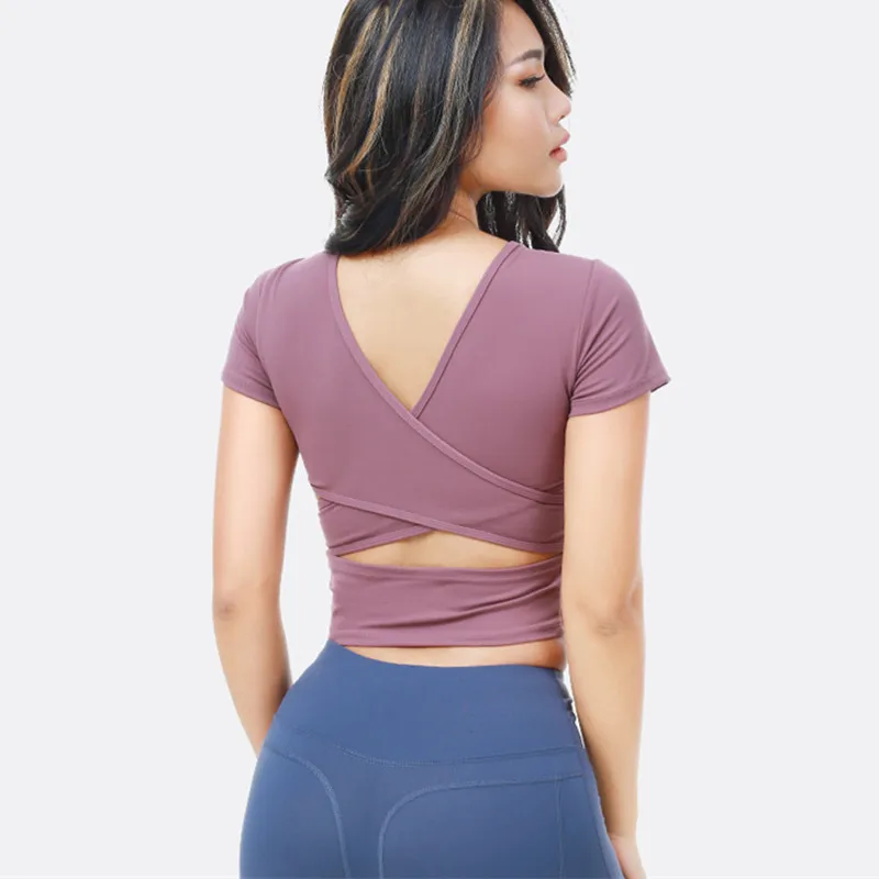 CretKoav Sports T Shirts Women Back Cross Hollow Out Short Sleeve Quick Dry Fitness T-Shirt Crop Tops Sexy Tight Slim Yoga Shirt
CretKoav Sports T Shirts Women Back Cross Hollow Out Short Sleeve Quick Dry Fitness T-Shirt Crop Tops Sexy Tight Slim Yoga Shirt