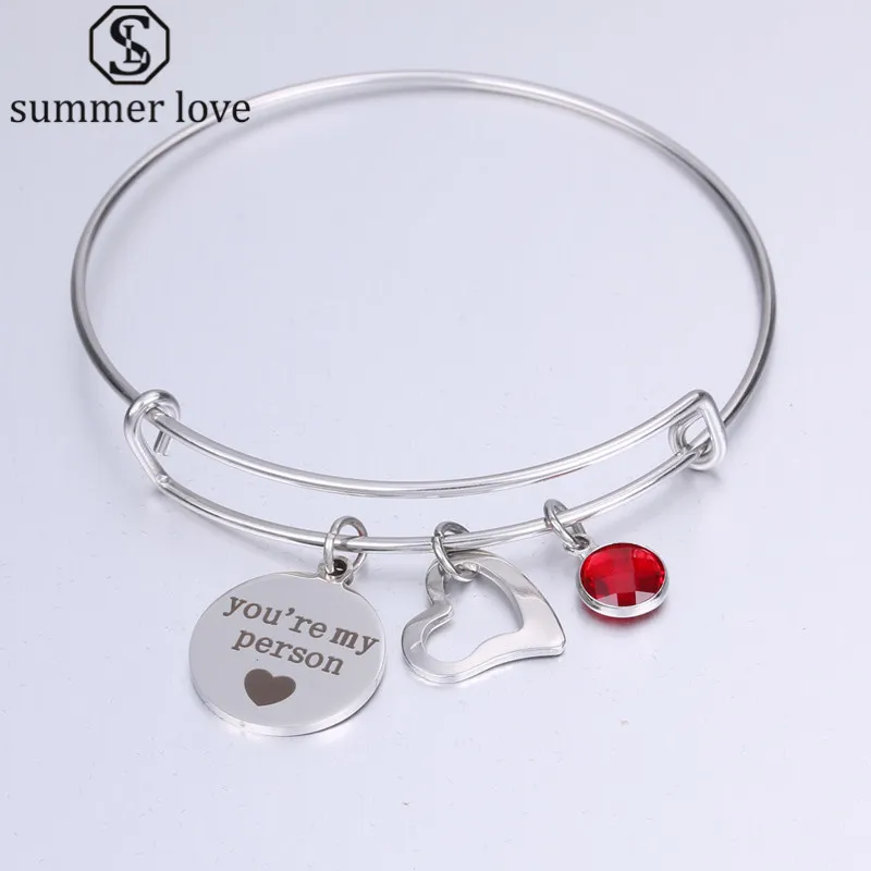 2019 You Are My Person Charm Bangle Bracelet Stainless Steel Heart Crystal Bracelet Pinky Promise Couple Jewelry
2019 You Are My Person Charm Bangle Bracelet Stainless Steel Heart Crystal Bracelet Pinky Promise Couple Jewelry